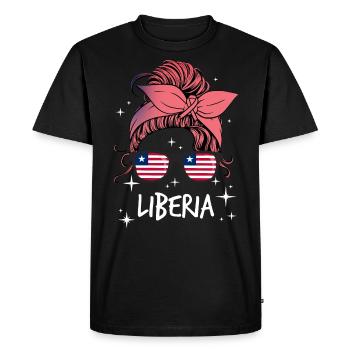 Libéria - T-shirt Premium bio Homme - noir - Devant - Nico (187cm)