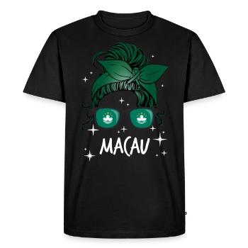 Macau - Men's Premium Organic T-Shirt - black - Front - Nico (187cm)