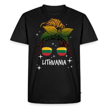 Lituanie - T-shirt Premium bio Homme - noir - Devant - Nico (187cm)