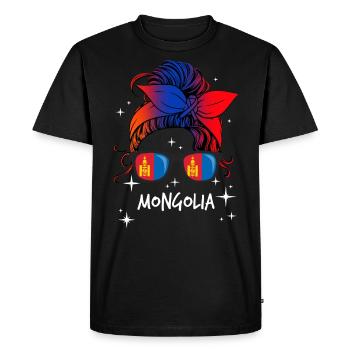 Mongolia - Men's Premium Organic T-Shirt - black - Front - Nico (187cm)