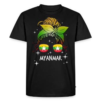 Myanmar - T-shirt Premium bio Homme - noir - Devant - Nico (187cm)