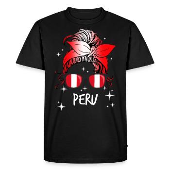 Peru - Men's Premium Organic T-Shirt - black - Front - Nico (187cm)