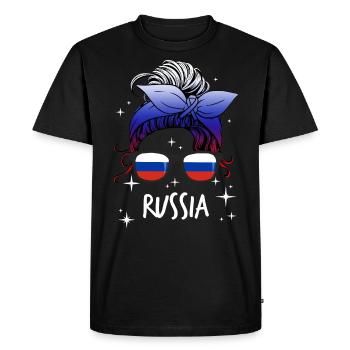 Russie - T-shirt Premium bio Homme - noir - Devant - Nico (187cm)