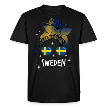 Suède - T-shirt Premium bio Homme - noir - Devant - Nico (187cm)