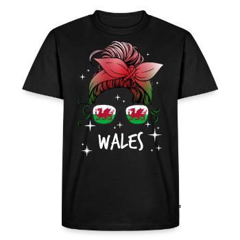 Pays de Galles - T-shirt Premium bio Homme - noir - Devant - Nico (187cm)