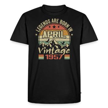 Né En Avril 1957 Vintage - Cadeau Avril 1957 - T-shirt Premium bio Homme - noir - Devant - Nico (187cm)