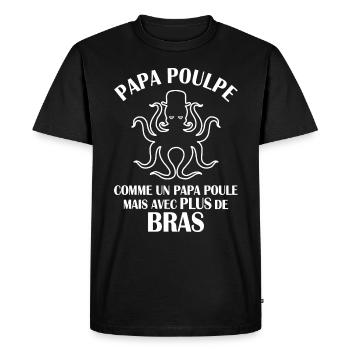 Papa Poulpe Cadeau Drôle Papa - T-shirt Premium bio Homme - noir - Devant - Nico (187cm)
