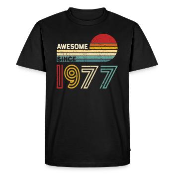 1977 Gift Birthday vintage Spruch - Men's Premium Organic T-Shirt - black - Front - Nico (187cm)