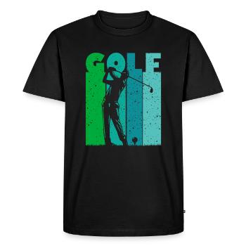 Golf Golfer Tee-Off Men Boys Vintage - Men's Premium Organic T-Shirt - black - Front - Nico (187cm)