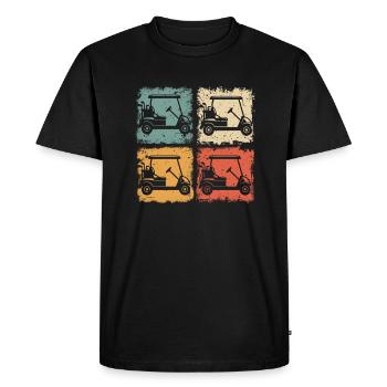Vintage golf cart for funny golfer man and woman - Men's Premium Organic T-Shirt - black - Front - Nico (187cm)