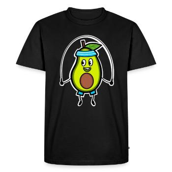 Avocado Jumping Rope - Men's Premium Organic T-Shirt - black - Front - Nico (187cm)