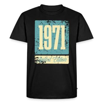 1971 Né Anniversaire Année de naissance - T-shirt Premium bio Homme - noir - Devant - Nico (187cm)