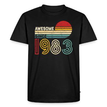 1983 Gift Birthday vintage Spruch - Men's Premium Organic T-Shirt - black - Front - Nico (187cm)