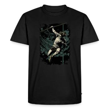 Les perchistes en action - T-shirt Premium bio Homme - noir - Devant - Nico (187cm)