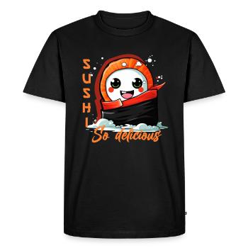 Délicieux Sushi Ninja Asia Food - T-shirt Premium bio Homme - noir - Devant - Nico (187cm)