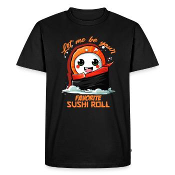 Rouleau de sushi préféré - T-shirt Premium bio Homme - noir - Devant - Nico (187cm)