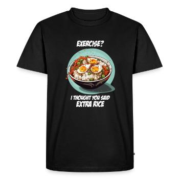 Asia Ramen Ricebowl Rice Bowl with Funny Saying - Men's Premium Organic T-Shirt - black - Front - Nico (187cm)