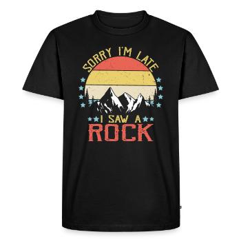 Géologie Désolé Je suis en retard J’ai vu un Rockhound - T-shirt Premium bio Homme - noir - Devant - Nico (187cm)