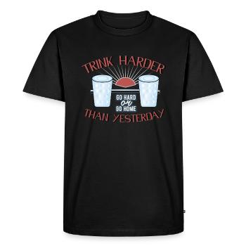 Pire qu’hier - T-shirt Premium bio Homme - noir - Devant - Nico (187cm)