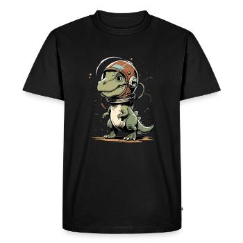 Mignon design de dinosaure T-Rex en astronaute dans le Ret - T-shirt Premium bio Homme - noir - Devant - Nico (187cm)