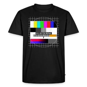 Röhrenfernseher Testbild - Bildstoerung - 80er - Männer Premium Bio T-Shirt - Schwarz - Vorne - Nico (187cm)
