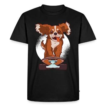 Dog Skateboard Cavalier King Charles Spaniel - Men's Premium Organic T-Shirt - black - Front - Nico (187cm)