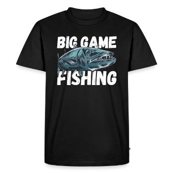 Big Game Fishing - Great Barrakuda - Men's Premium Organic T-Shirt - black - Front - Nico (187cm)