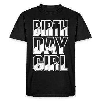 Fille d’anniversaire - T-shirt Premium bio Homme - noir - Devant - Nico (187cm)