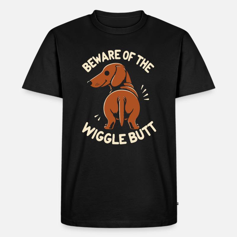 Wigglebutt Dackel - Männer Premium Bio T-Shirt - Schwarz