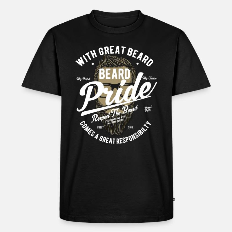 Beard Pride 2 - Männer Premium Bio T-Shirt - Schwarz