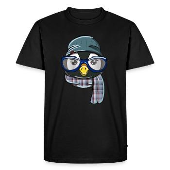 Pingouin hipster - T-shirt Premium bio Homme - noir - Devant - Nico (187cm)