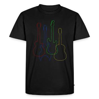 Colored Guitars Electric Acoustic Classical T Shir - Men's Premium Organic T-Shirt - black - Front - Nico (187cm)