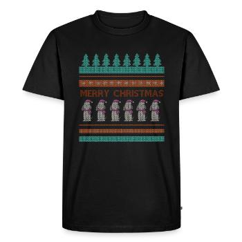 Cadeau de chemise de Noël drôle chemise d'hiver - T-shirt Premium bio Homme - noir - Devant - Nico (187cm)