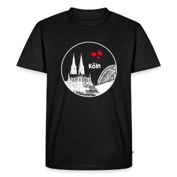 Cathédrale de Cologne - T-shirt Premium bio Homme - noir - Devant - Nico (187cm)
