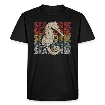 Seahorse - Men's Premium Organic T-Shirt - black - Front - Nico (187cm)