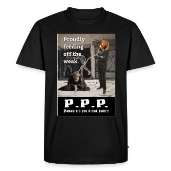 P.P.P. Parti politique parasitaire - T-shirt Premium bio Homme - noir - Devant - Nico (187cm)