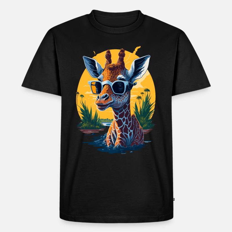 Coole Giraffe - Männer Premium Bio T-Shirt - Schwarz