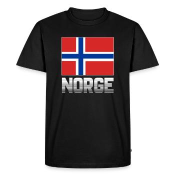 Norvège Norge drapeau, bannière couleurs nationales avec fierté - T-shirt Premium bio Homme - noir - Devant - Nico (187cm)
