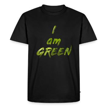 Je suis vert - T-shirt Premium bio Homme - noir - Devant - Nico (187cm)