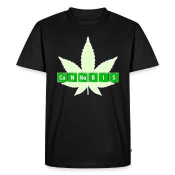 Cannabis Periodic System Element Weed Nerd Pothead - Men's Premium Organic T-Shirt - black - Front - Nico (187cm)
