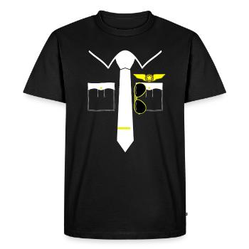 Costume de pilote Aviateur Lunettes Carnaval Carnaval - T-shirt Premium bio Homme - noir - Devant - Nico (187cm)