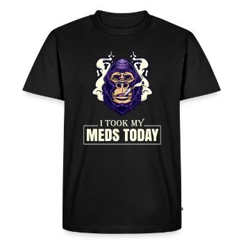 J’ai pris mes médicaments aujourd’hui - T-shirt Premium bio Homme - noir - Devant - Nico (187cm)