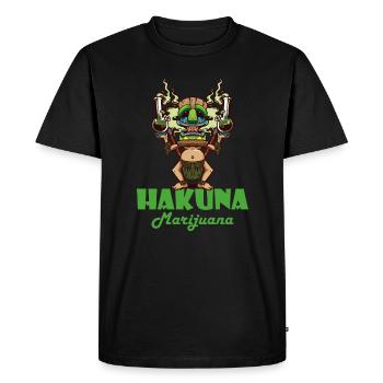 Hakuna Marijuana Funny Weed Smoking Pothead THC - Men's Premium Organic T-Shirt - black - Front - Nico (187cm)