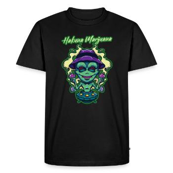 Hakuna Marijuana Funny Weed Smoking Pothead THC - Men's Premium Organic T-Shirt - black - Front - Nico (187cm)