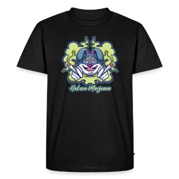 Hakuna Marijuana Funny Weed Smoking Pothead THC - Men's Premium Organic T-Shirt - black - Front - Nico (187cm)