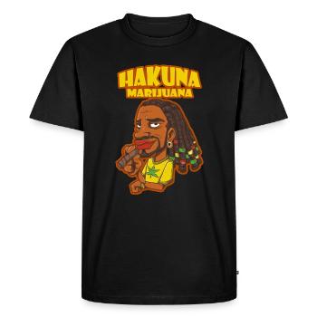 Hakuna Marijuana Funny Weed Smoking Pothead THC - Men's Premium Organic T-Shirt - black - Front - Nico (187cm)