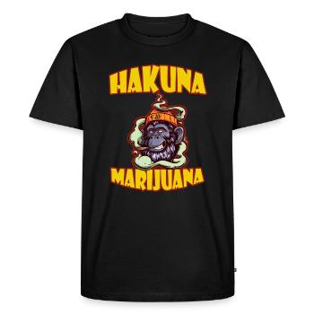 Hakuna Marijuana Funny Weed Smoking Pothead THC - Men's Premium Organic T-Shirt - black - Front - Nico (187cm)