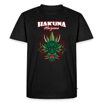Hakuna Marijuana Funny Weed Smoking Pothead THC - Men's Premium Organic T-Shirt - black - Front - Nico (187cm)