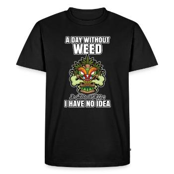 A Day Without Weed Is Like Cannabis Weed Smoking - Men's Premium Organic T-Shirt - black - Front - Nico (187cm)