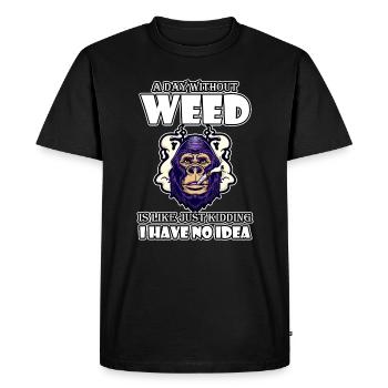 A Day Without Weed Is Like Cannabis Weed Smoking - Men's Premium Organic T-Shirt - black - Front - Nico (187cm)